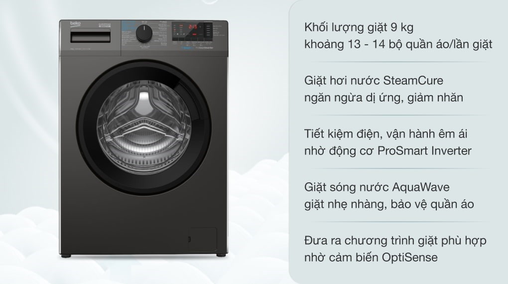 Máy giặt Beko Inverter 9 kg WCV9614XB0STM - ảnh 2