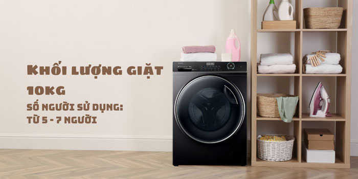 Máy giặt lồng ngang AQUA 10 Kg AW10-BP4959U1K(B) - ảnh mô tả