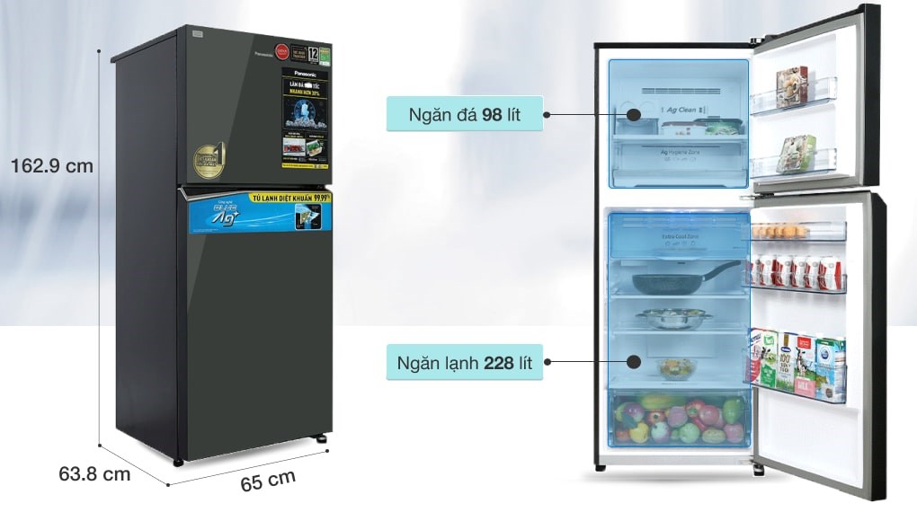 Tủ lạnh Panasonic Inverter 326 lít NR-TL351VGMV - ảnh 2
