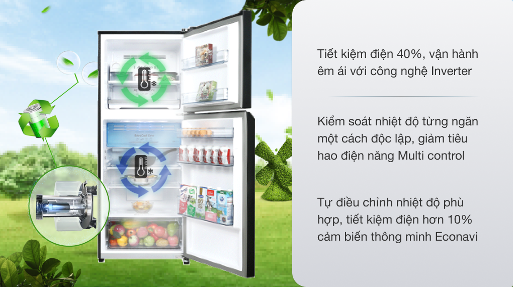 Tủ lạnh Panasonic Inverter 326 lít NR-TL351VGMV - ảnh 3